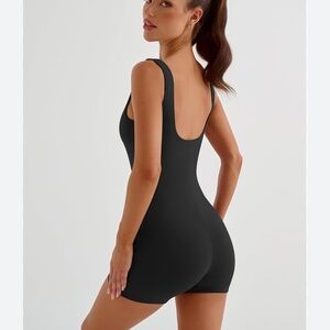 AMAZON Black Lowcut Back Sleeveless Onesie Bodysuit NWOT